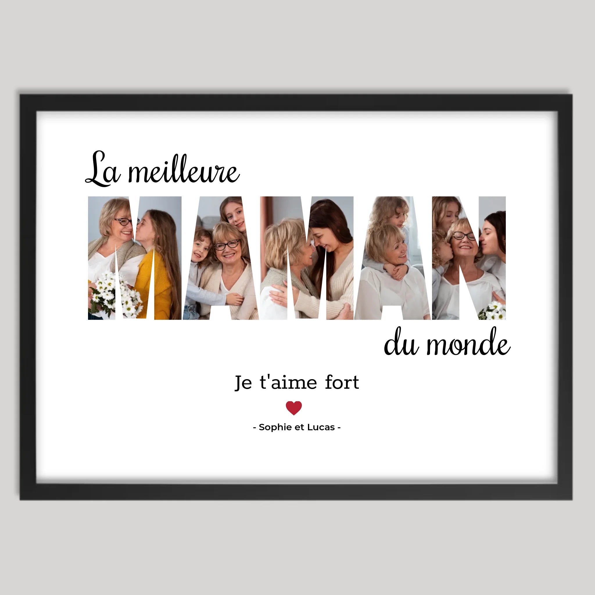 Cadre noir personnalisé cadeau