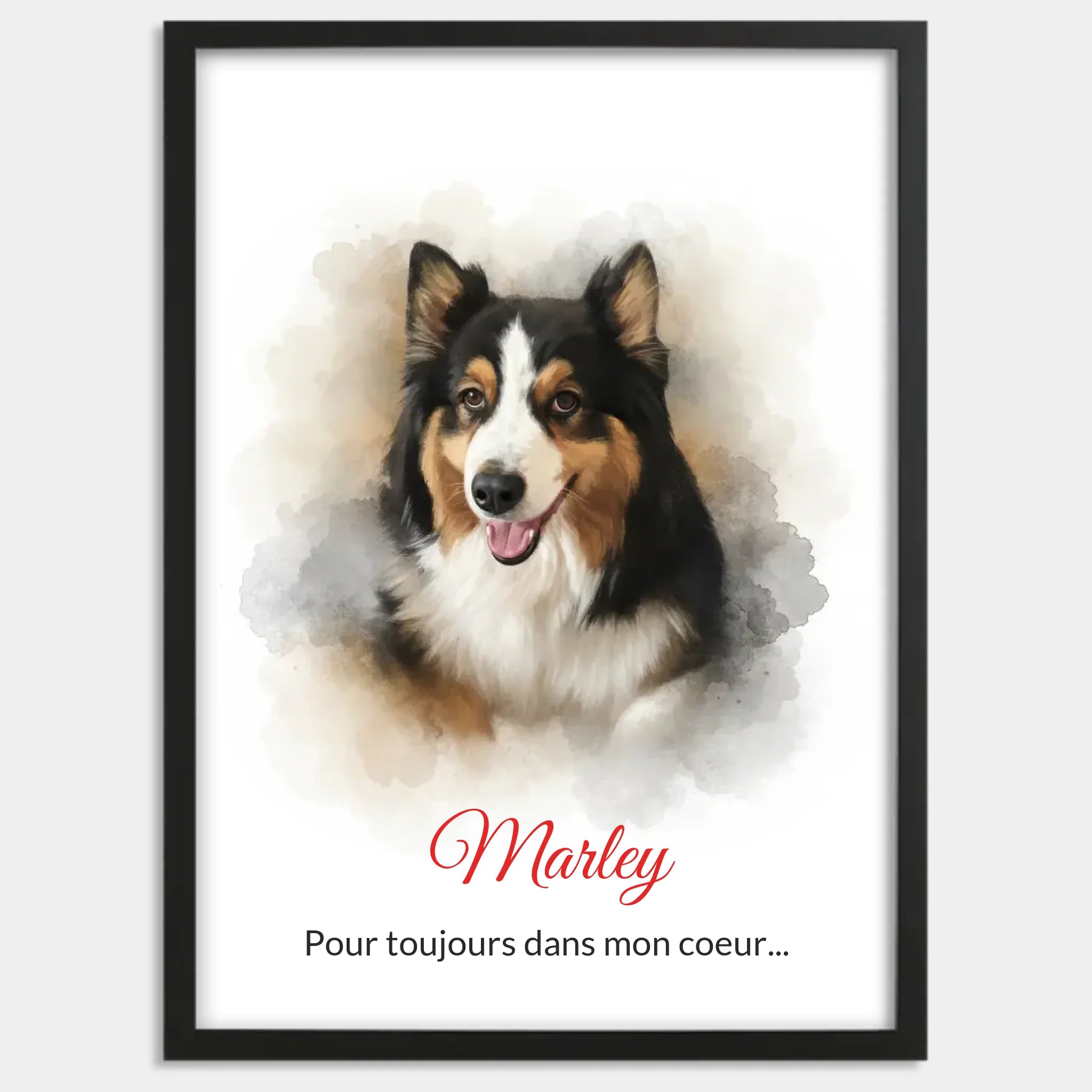 Cadre bois noir personnalisé cadeau