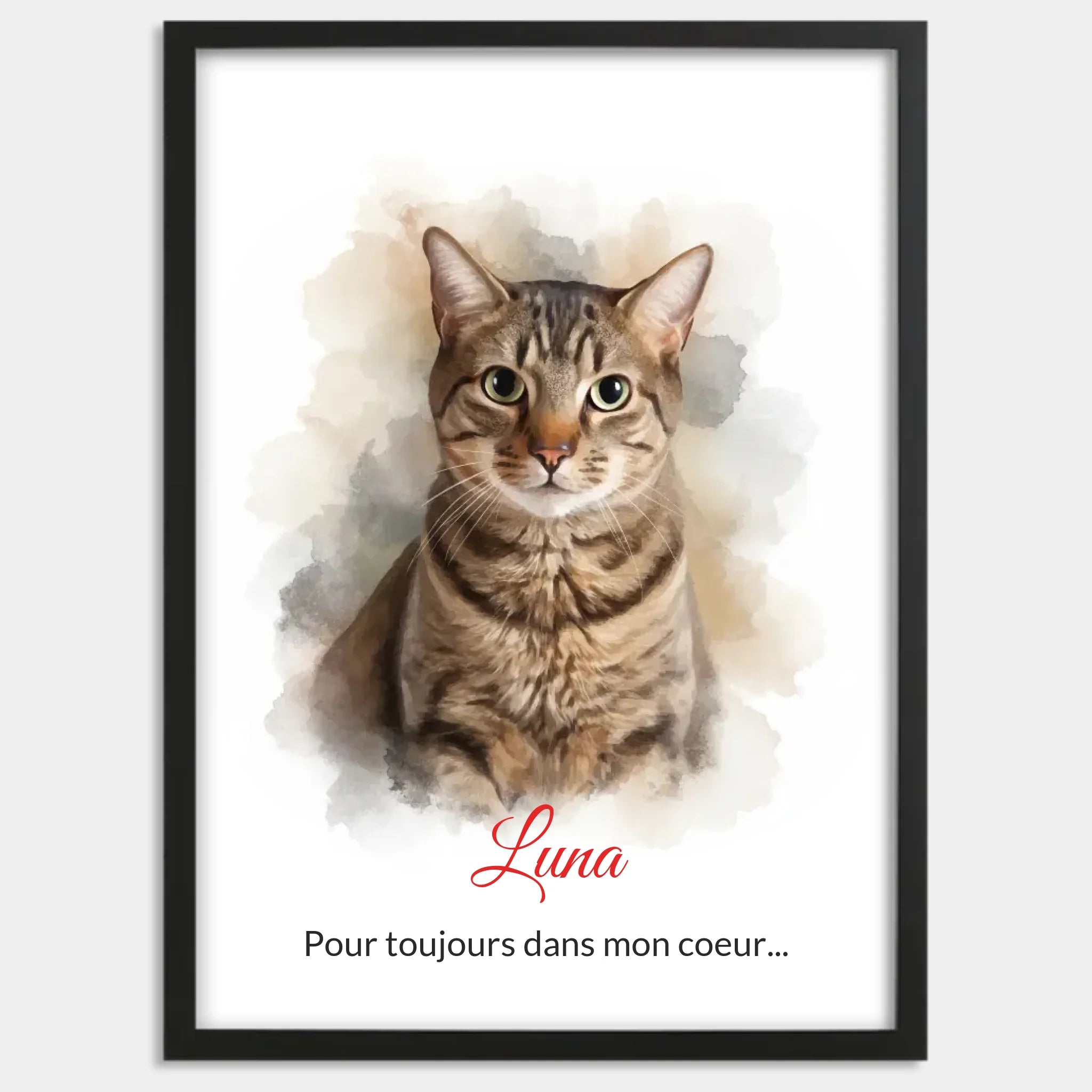 Cadre bois noir personnalisé cadeau