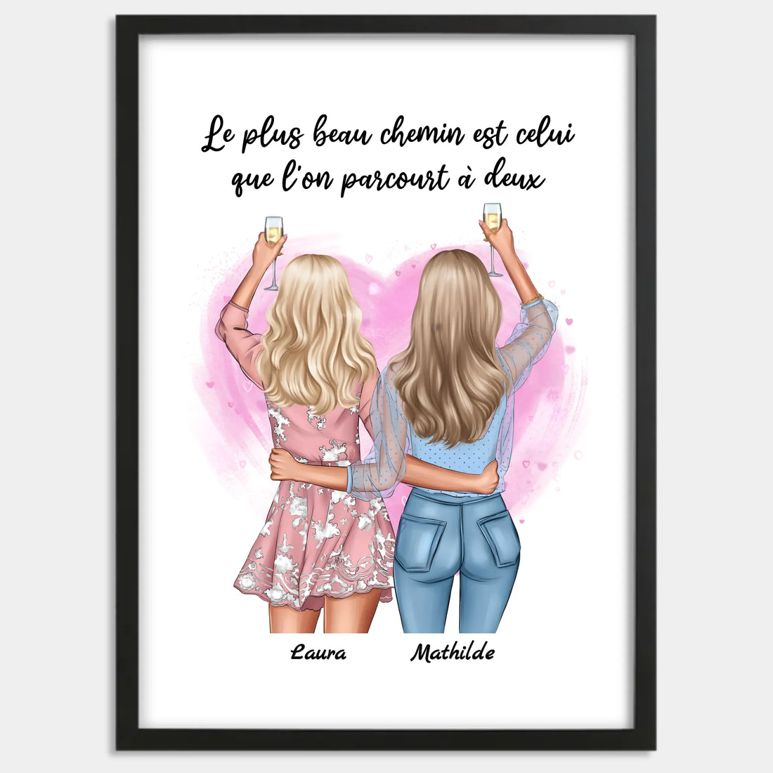 Cadre bois noir personnalisé cadeau