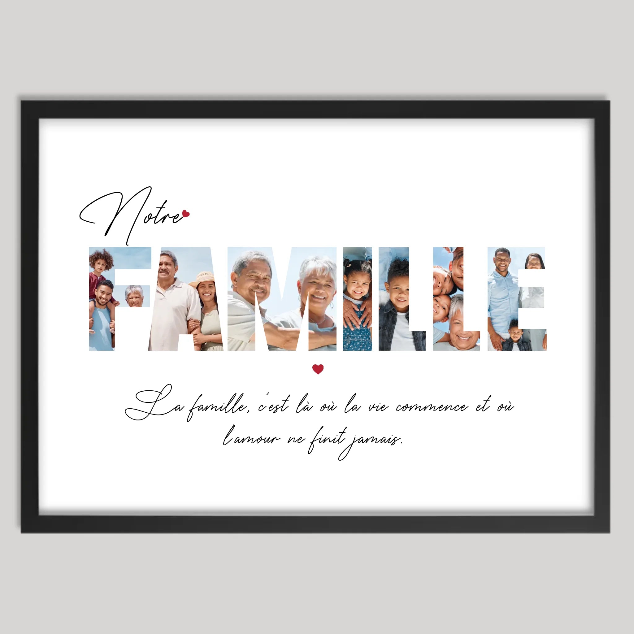 Cadre noir personnalisé cadeau