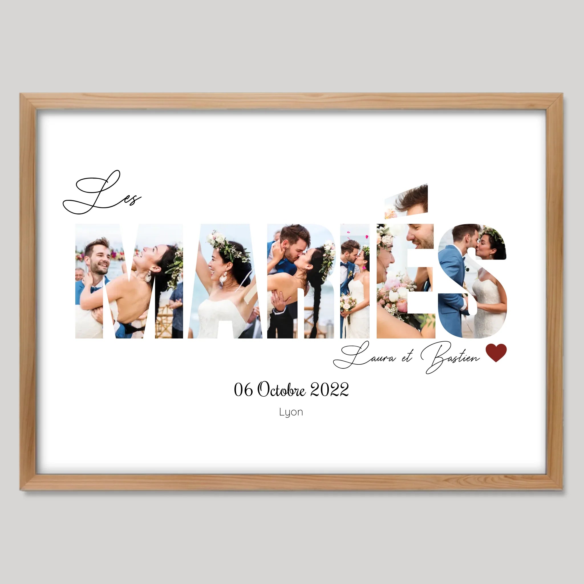 Cadre bois personnalisé cadeau