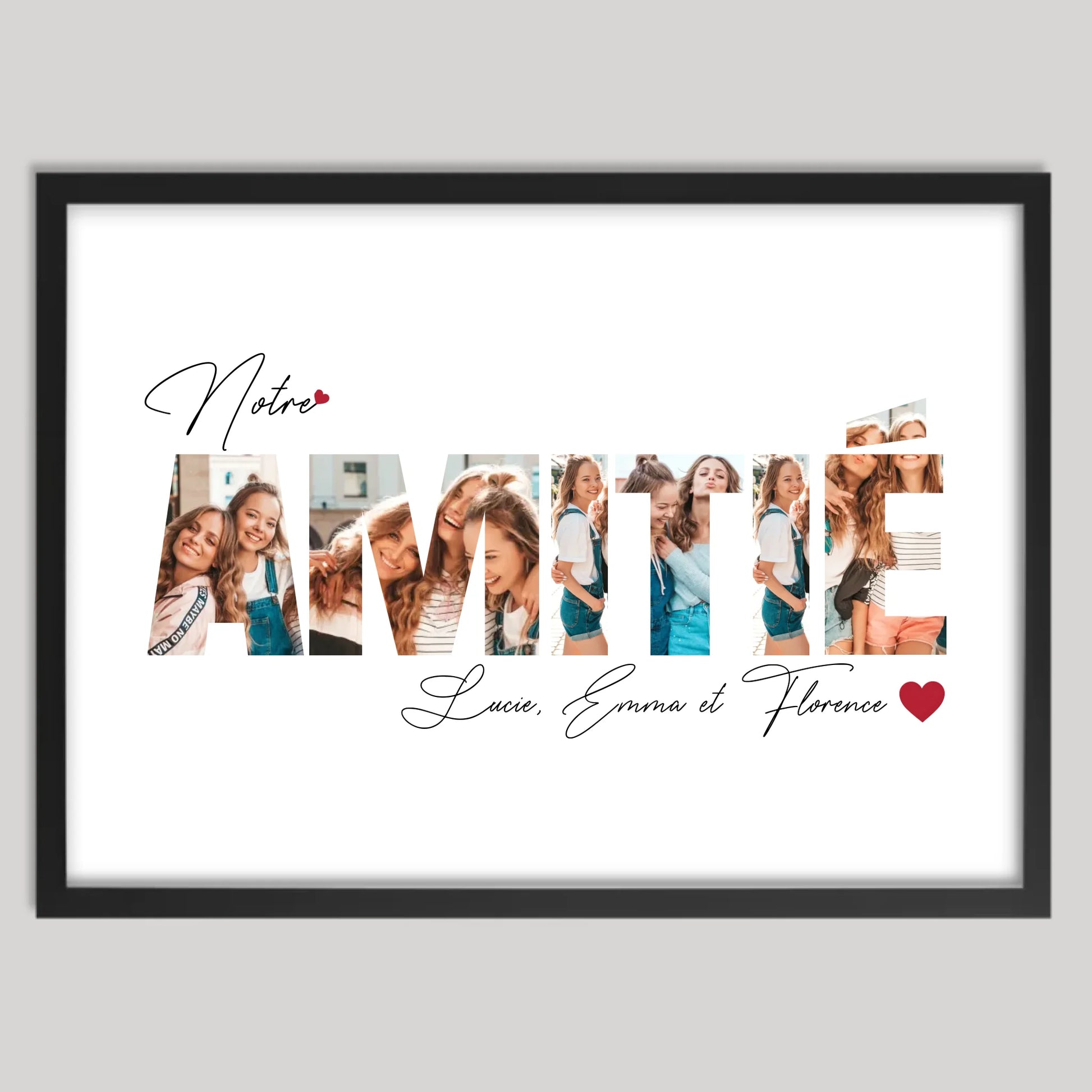 Cadre noir personnalisé cadeau