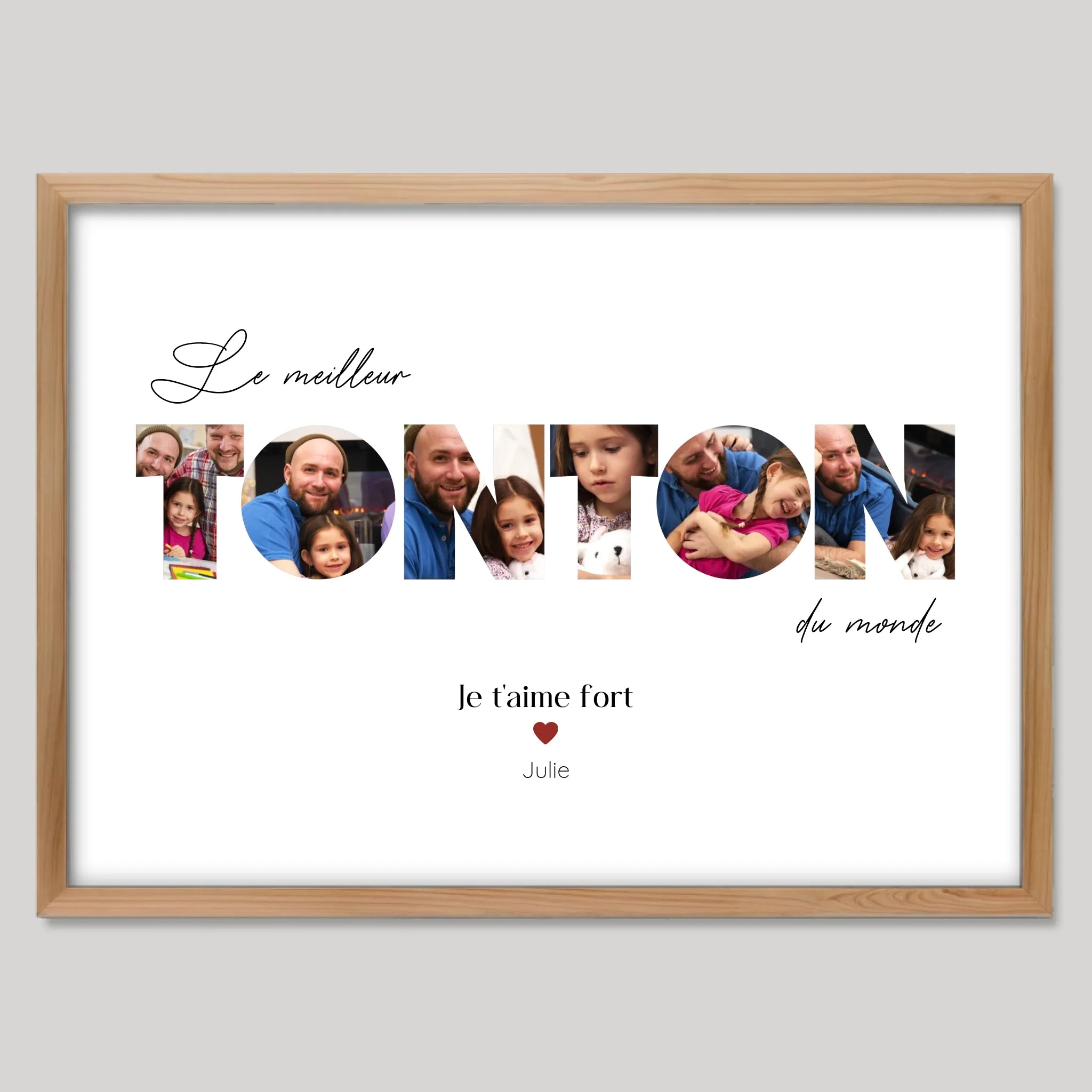Cadre bois personnalisé cadeau