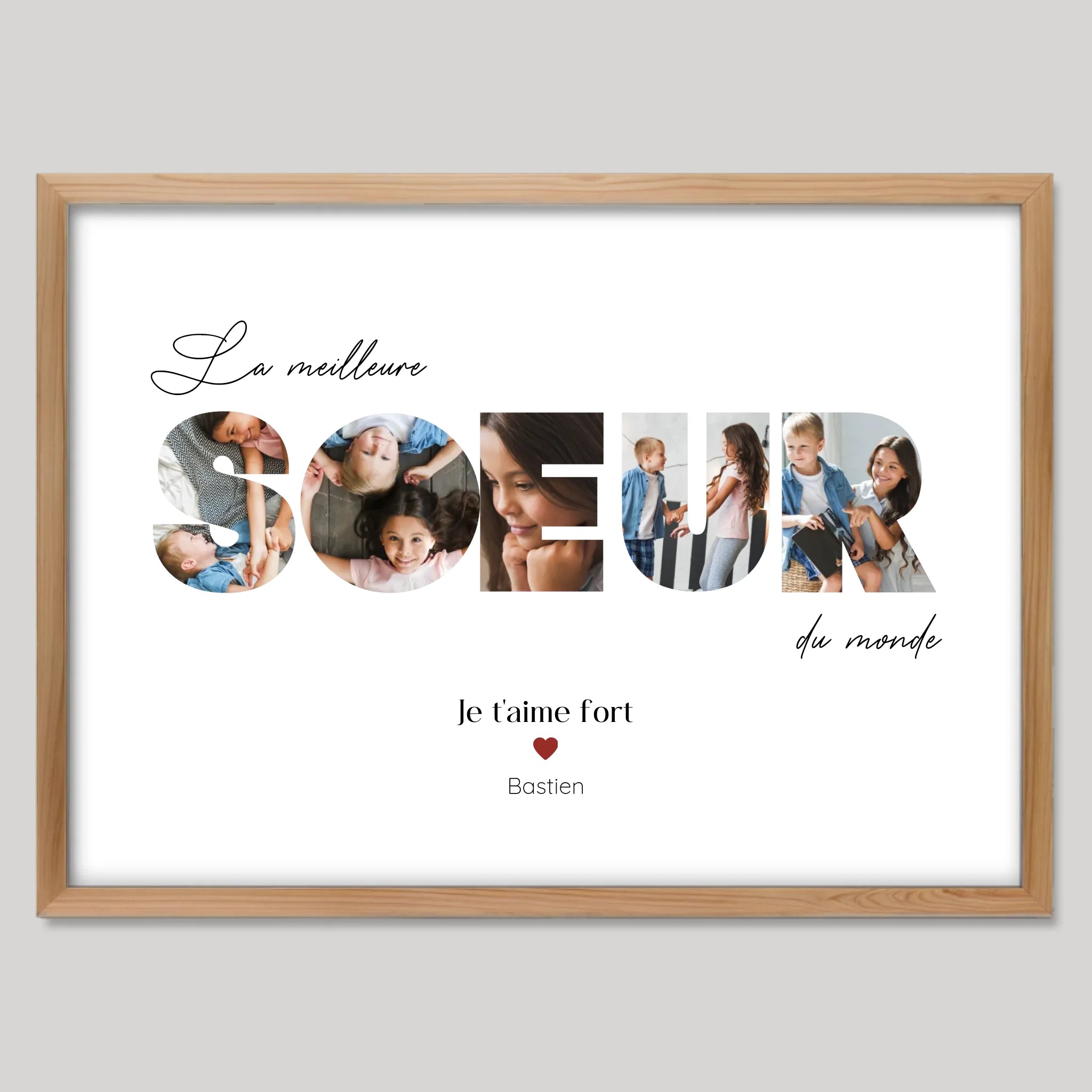 Cadre bois personnalisé cadeau