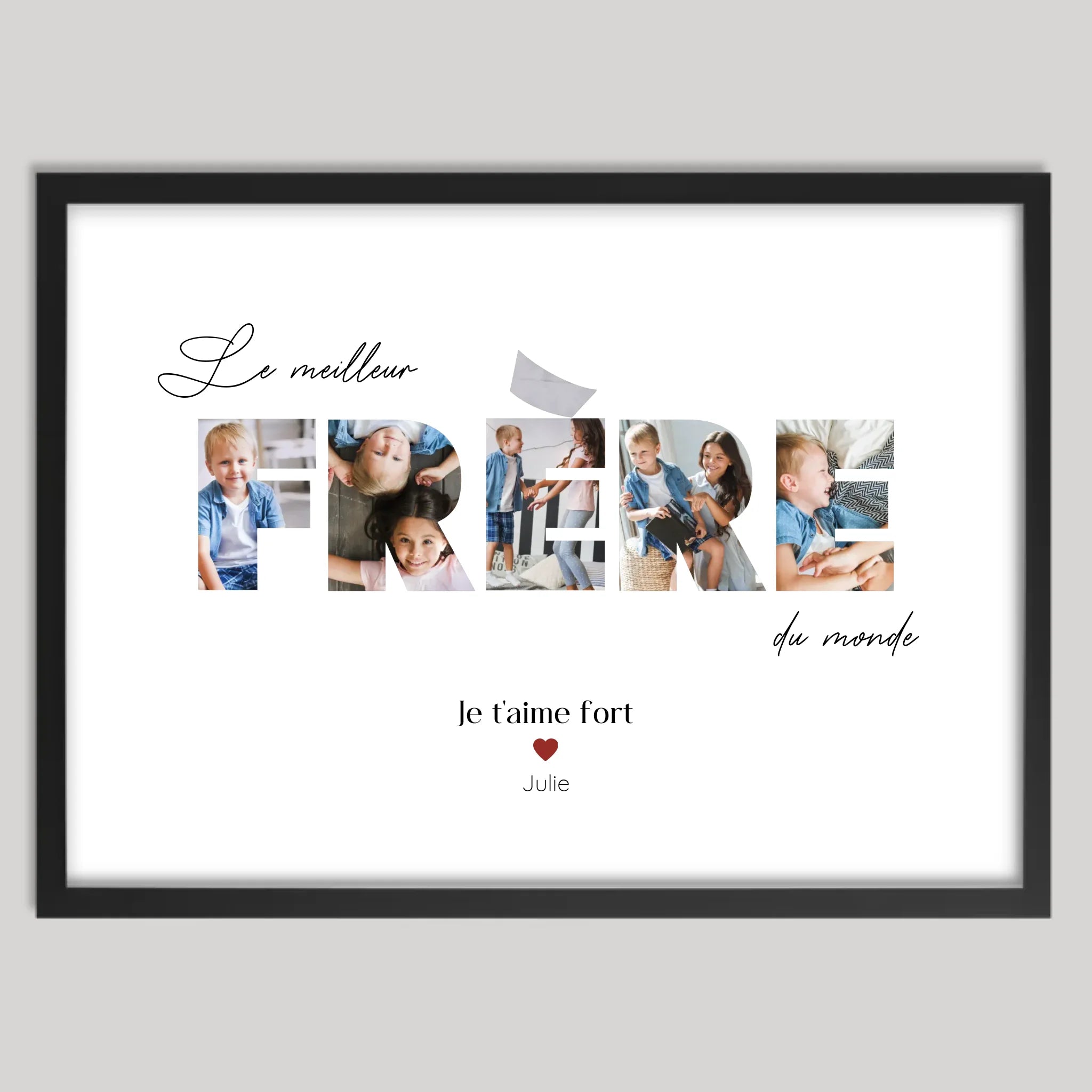 Cadre noir personnalisé cadeau