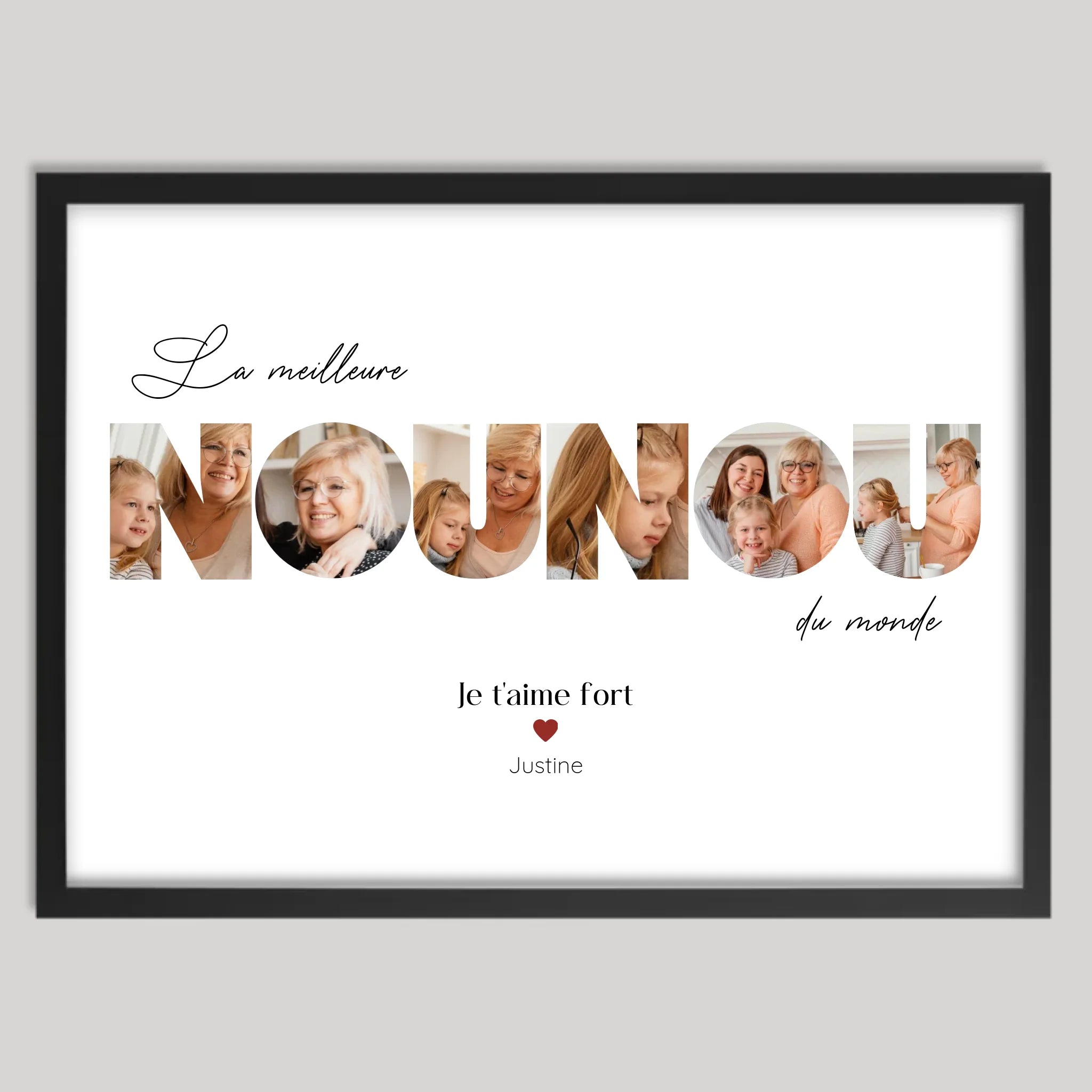 Cadre noir personnalisé cadeau