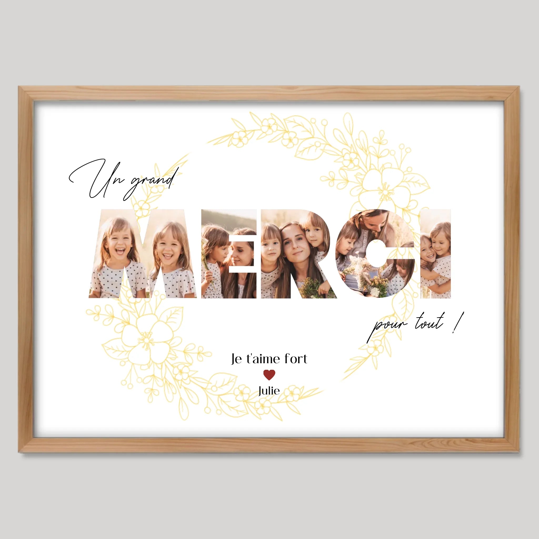 Cadre bois personnalisé cadeau