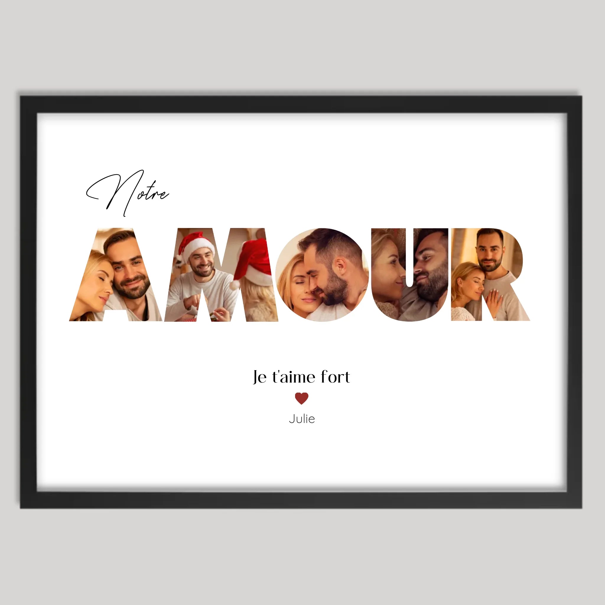 Cadre noir personnalisé cadeau