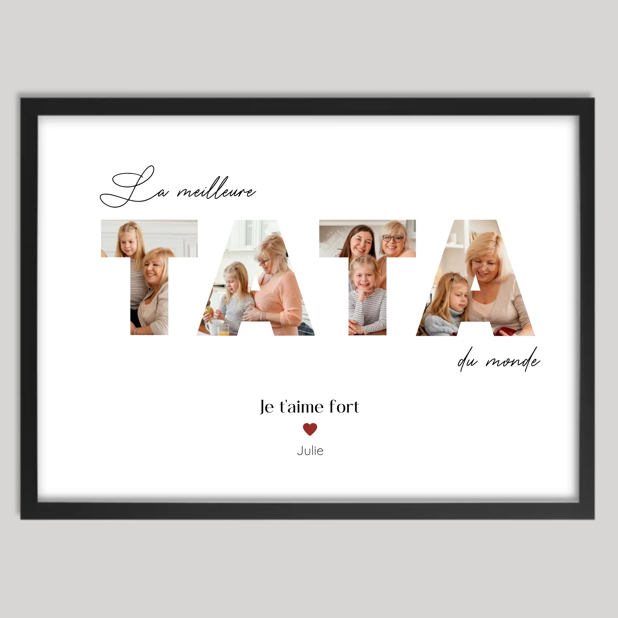 Cadre noir personnalisé cadeau