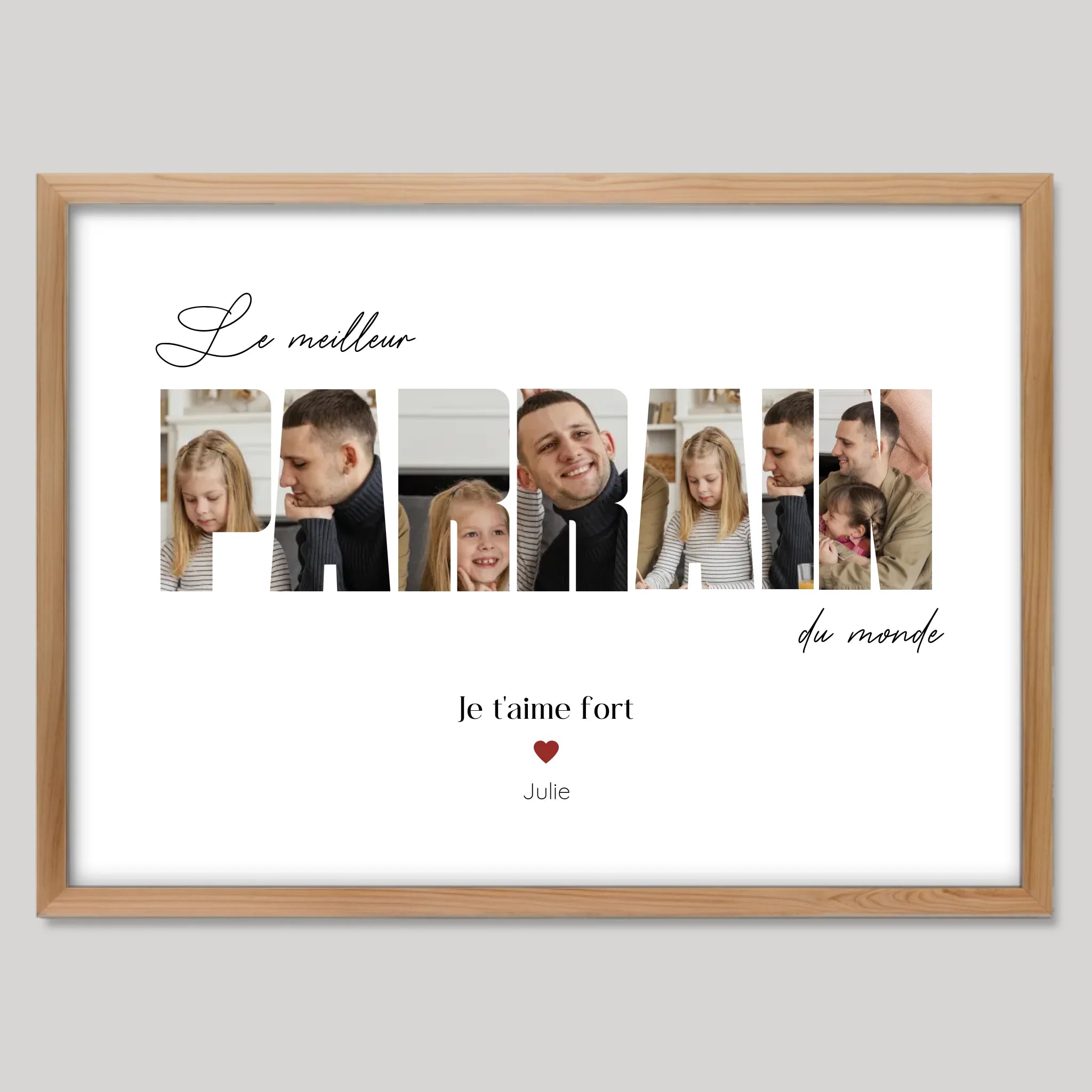 Cadre bois personnalisé cadeau