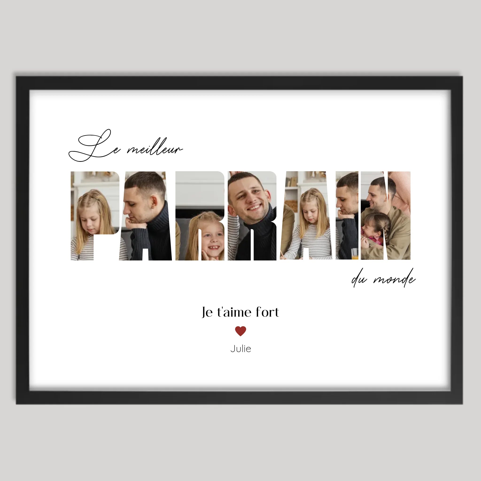 Cadre noir personnalisé cadeau