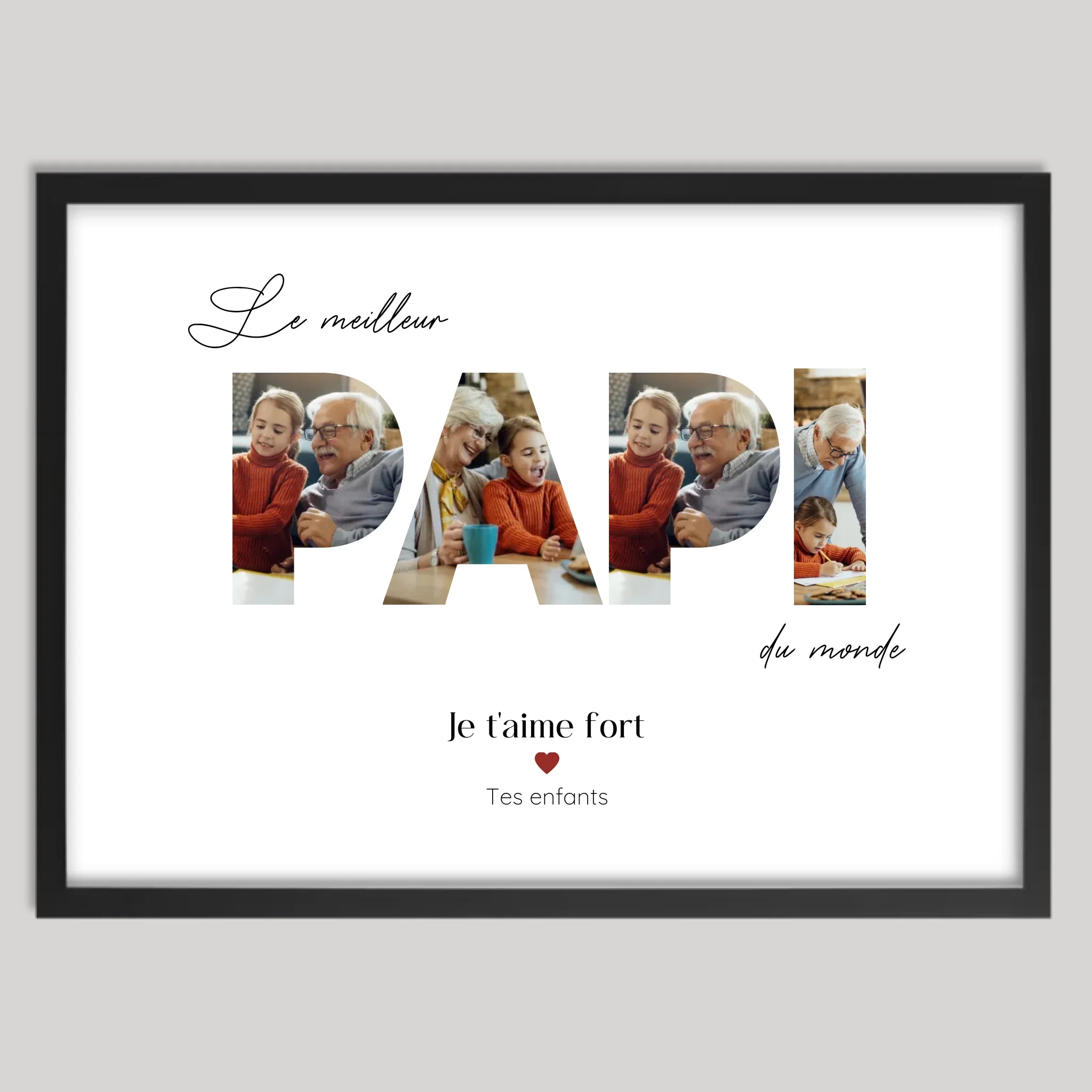 Cadre noir personnalisé cadeau