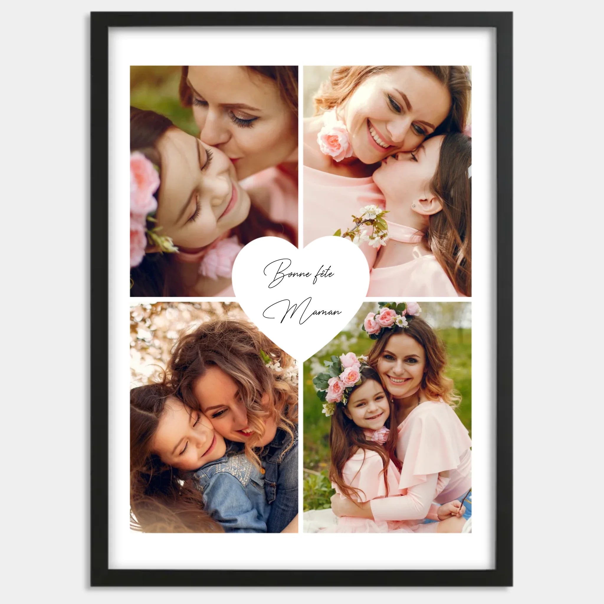 Cadre bois noir personnalisé cadeau