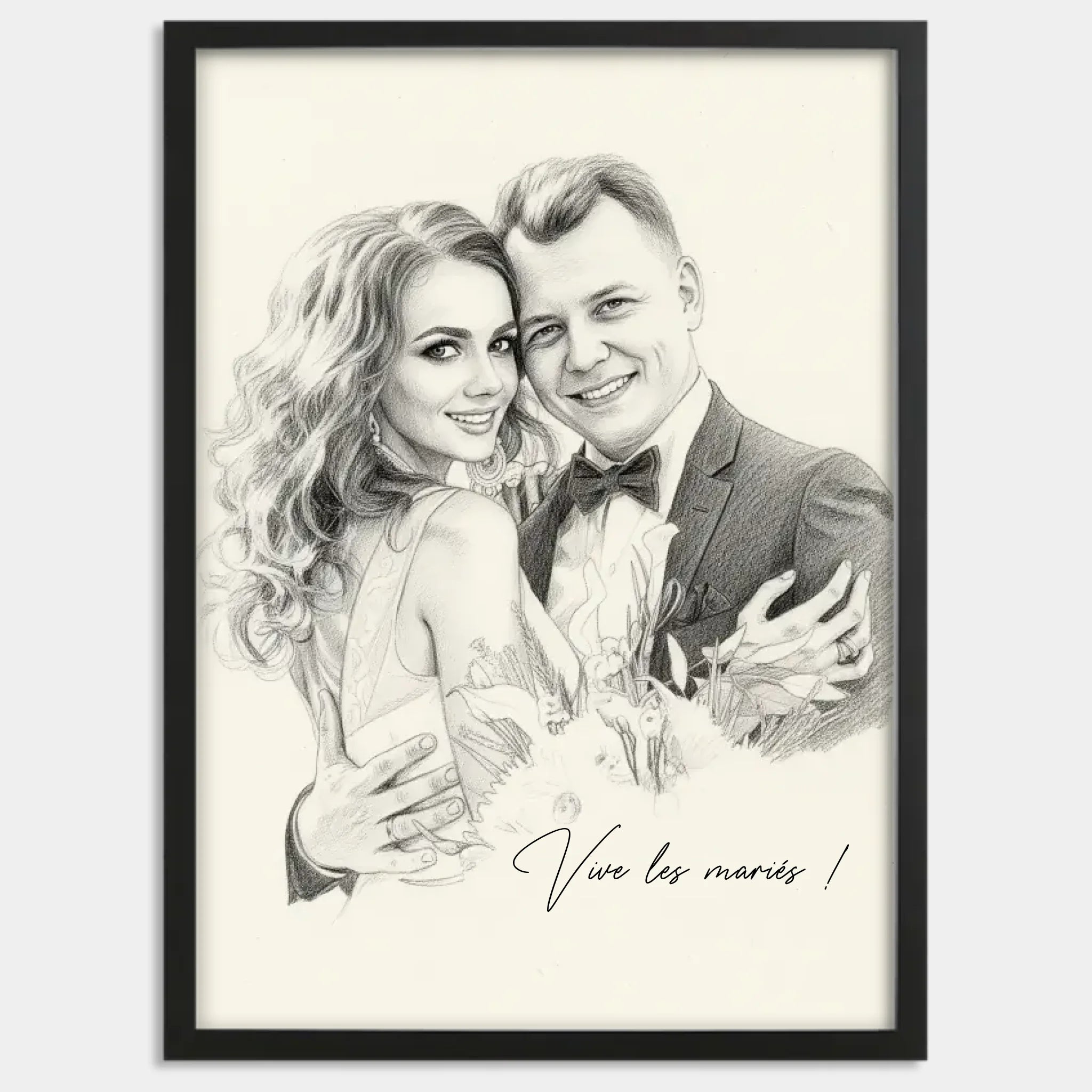 Cadre bois noir personnalisé cadeau