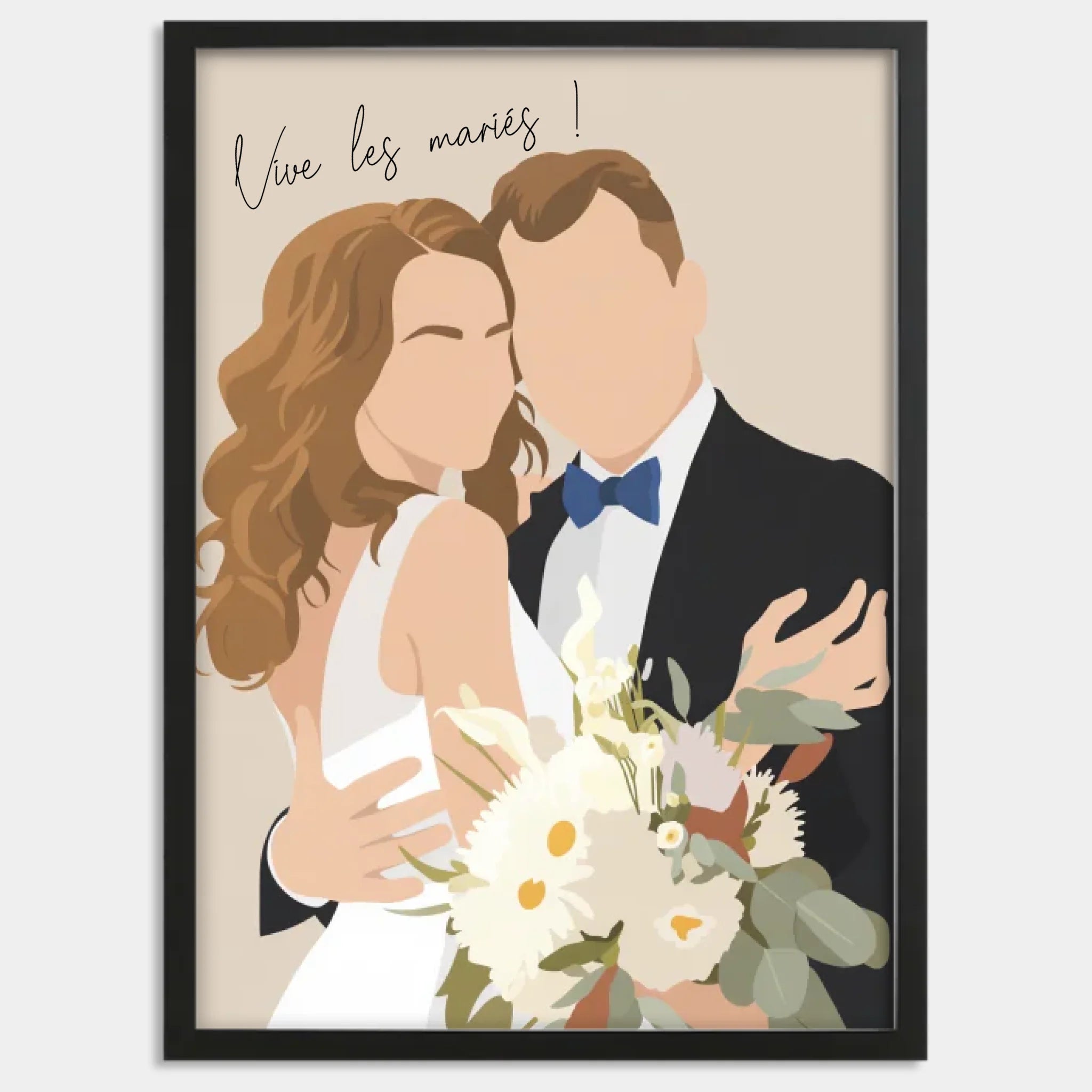 Cadre bois noir personnalisé cadeau