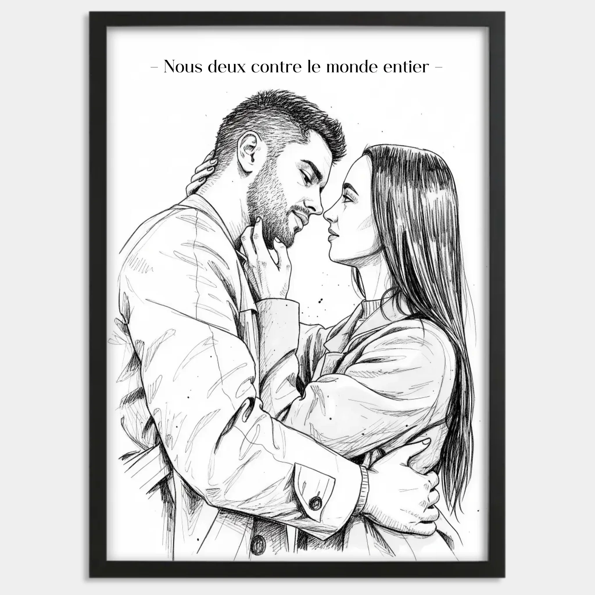 Cadre bois noir personnalisé cadeau