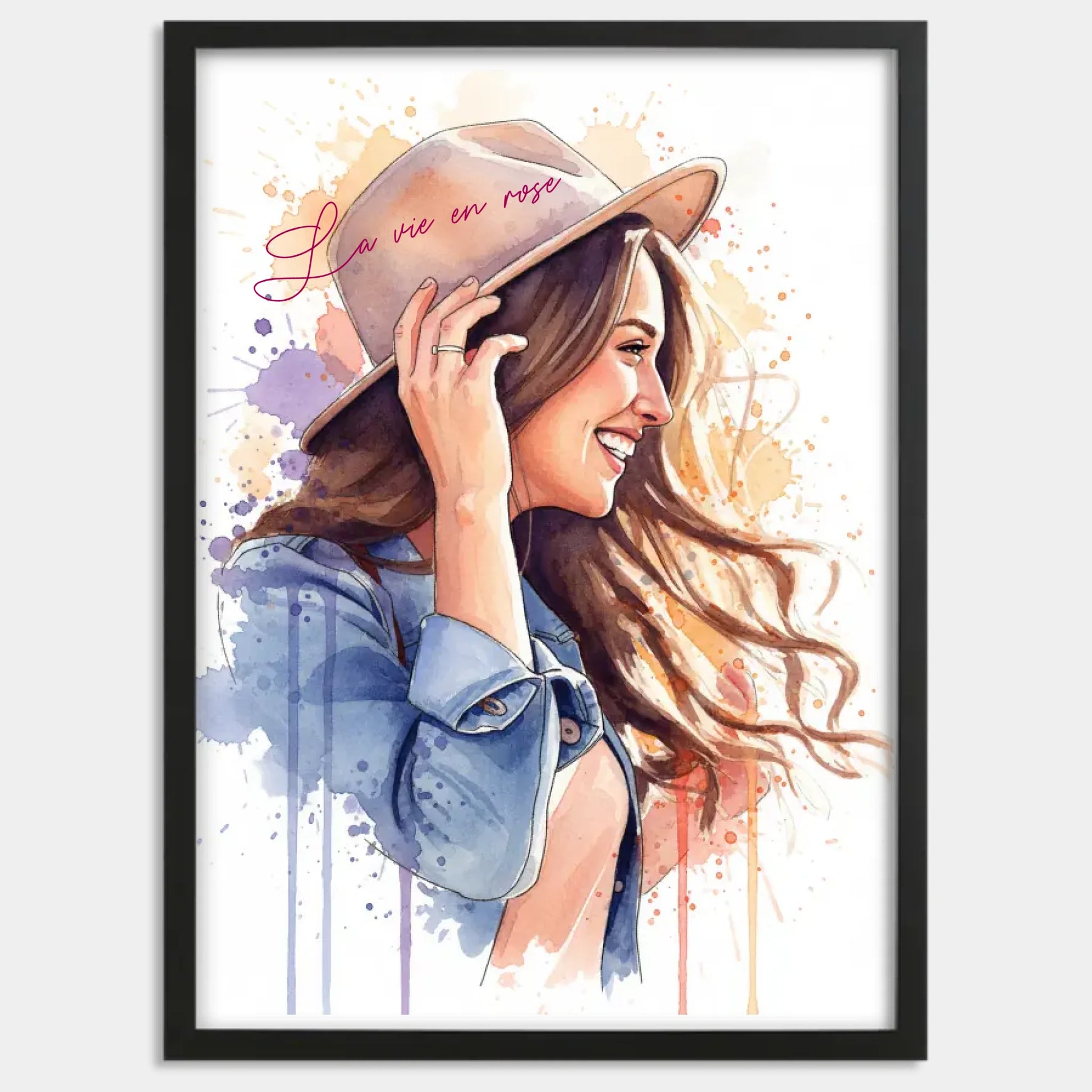 Cadre bois noir personnalisé cadeau