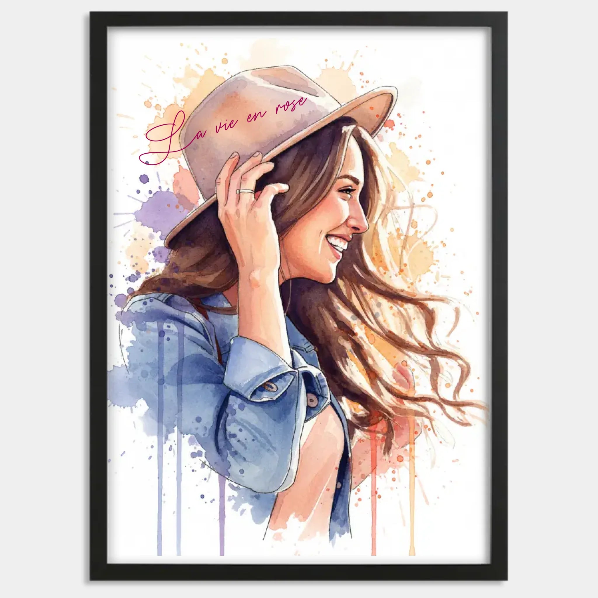 Cadre bois noir personnalisé cadeau