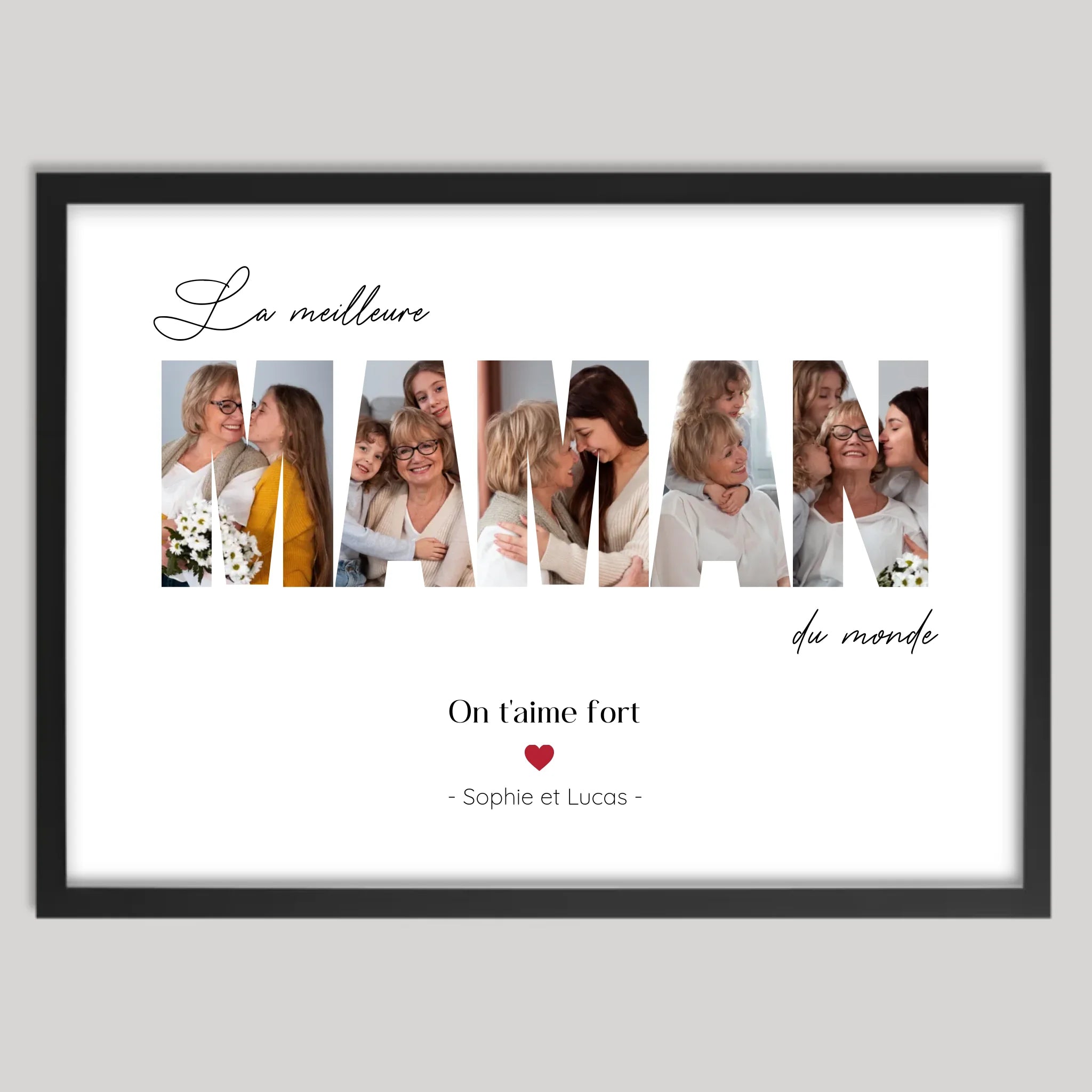 Cadre noir personnalisé cadeau