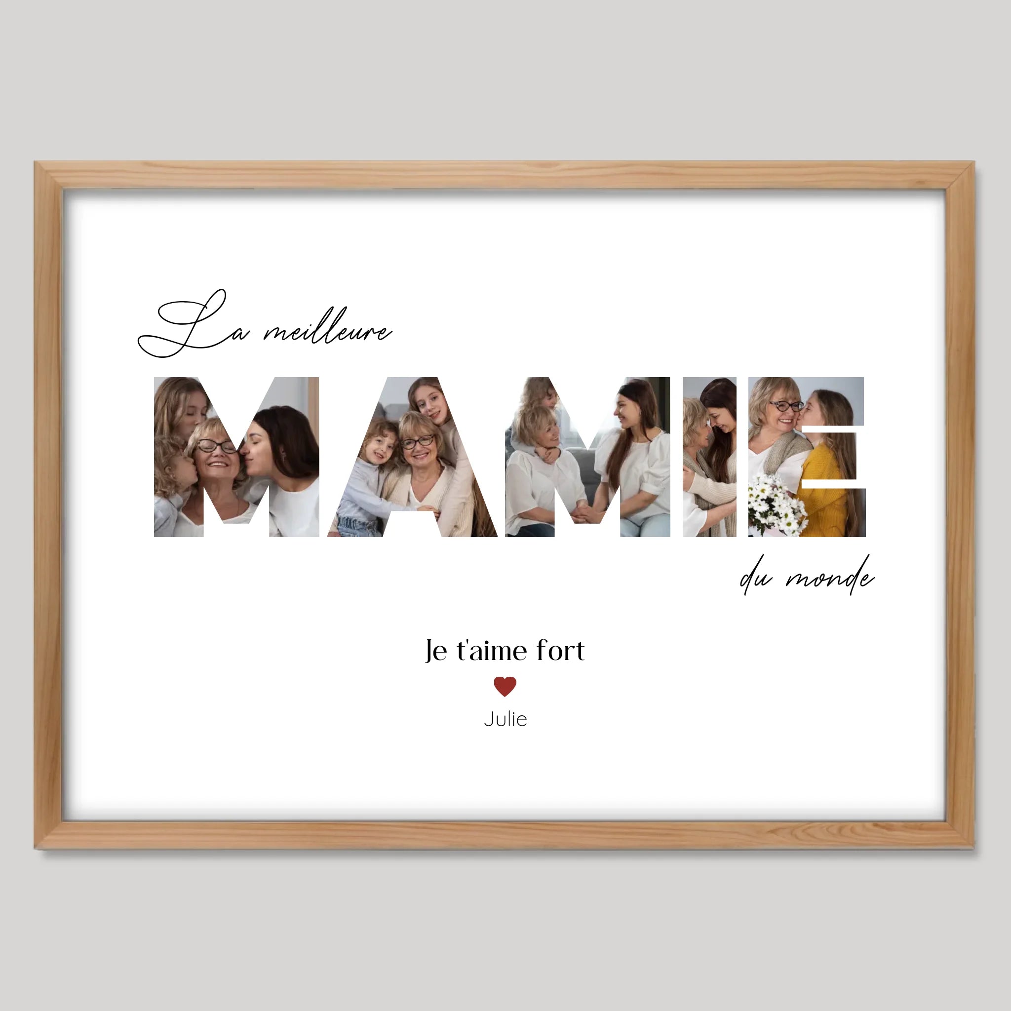 Cadre bois personnalisé cadeau