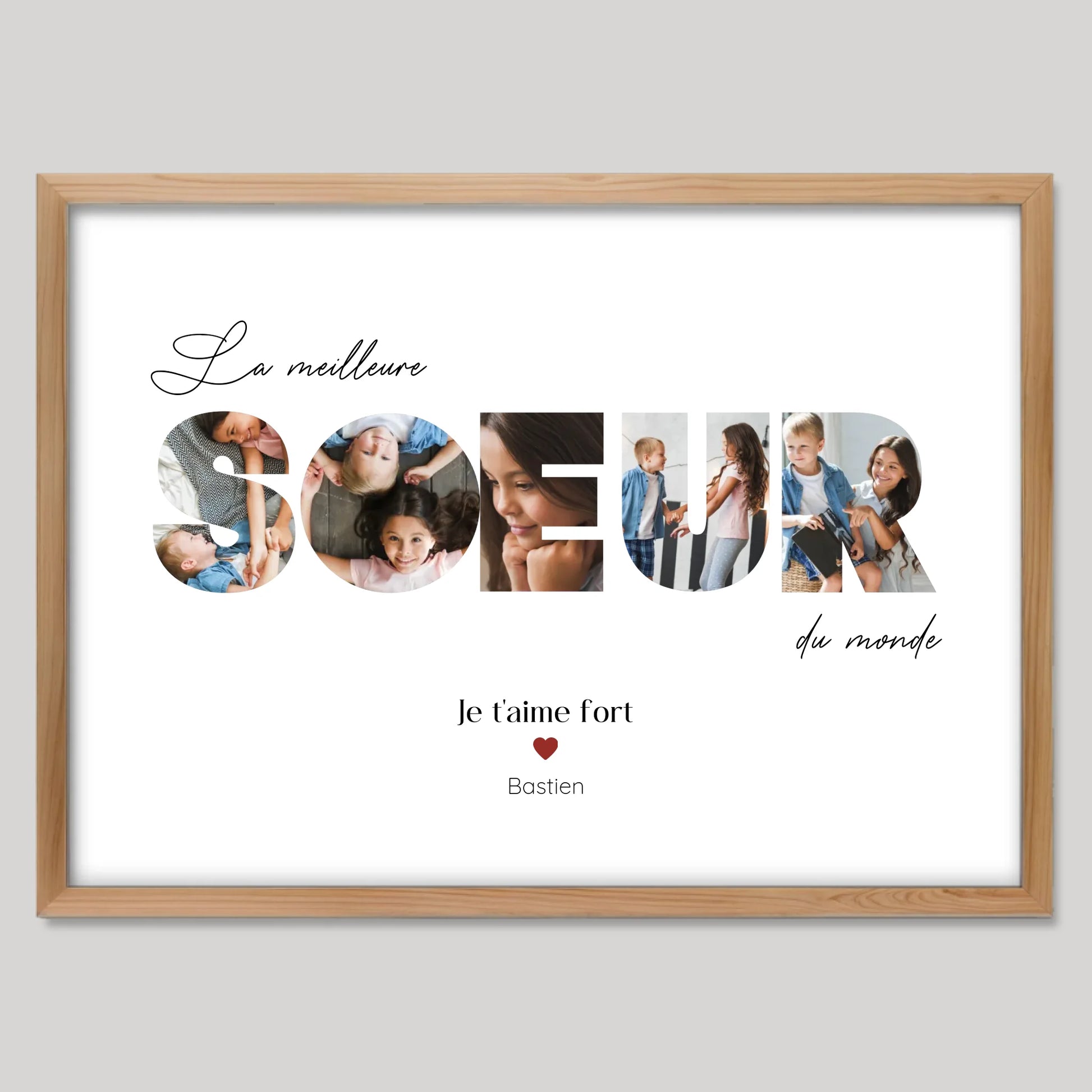 Cadre bois personnalisé cadeau