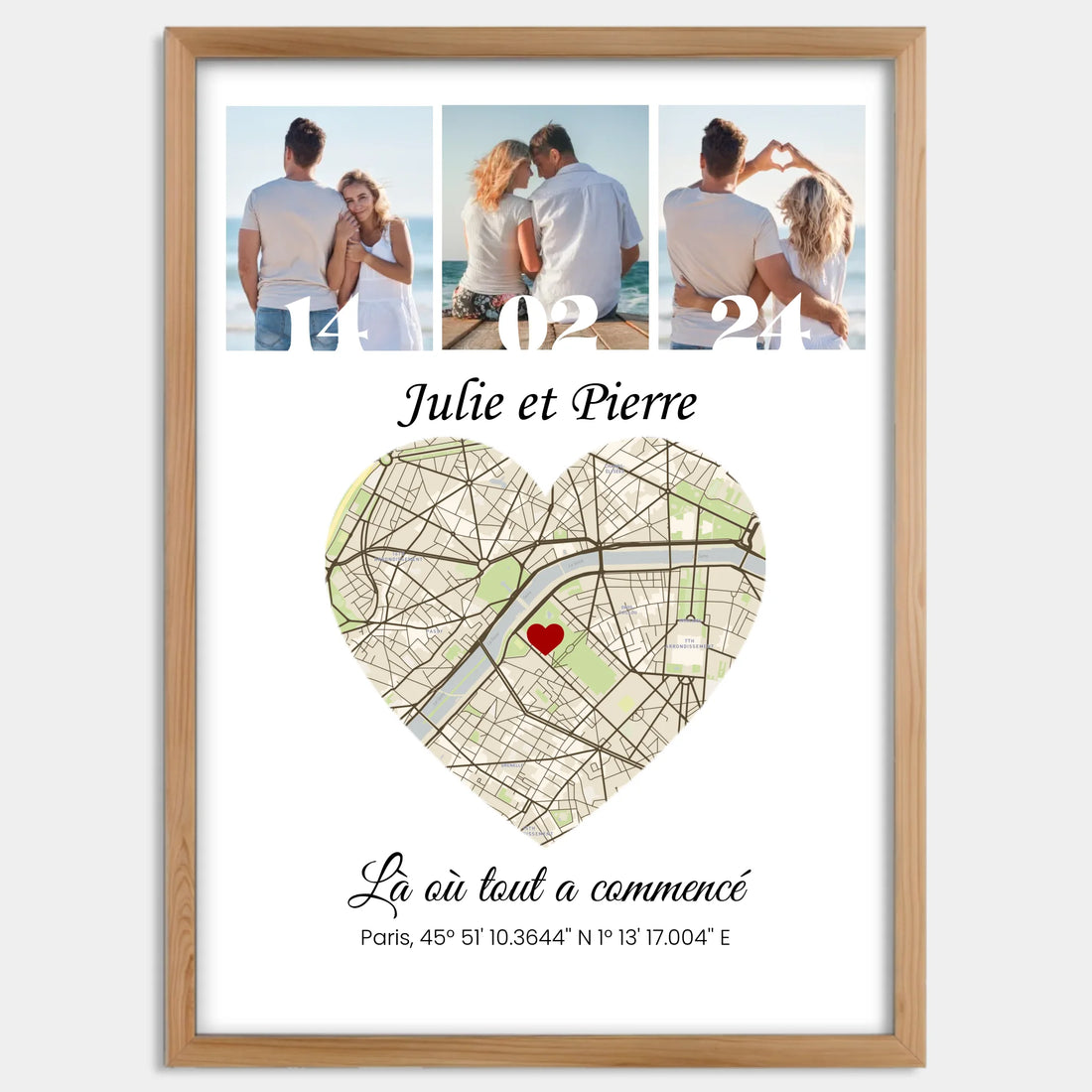 Cadre bois personnalisé cadeau