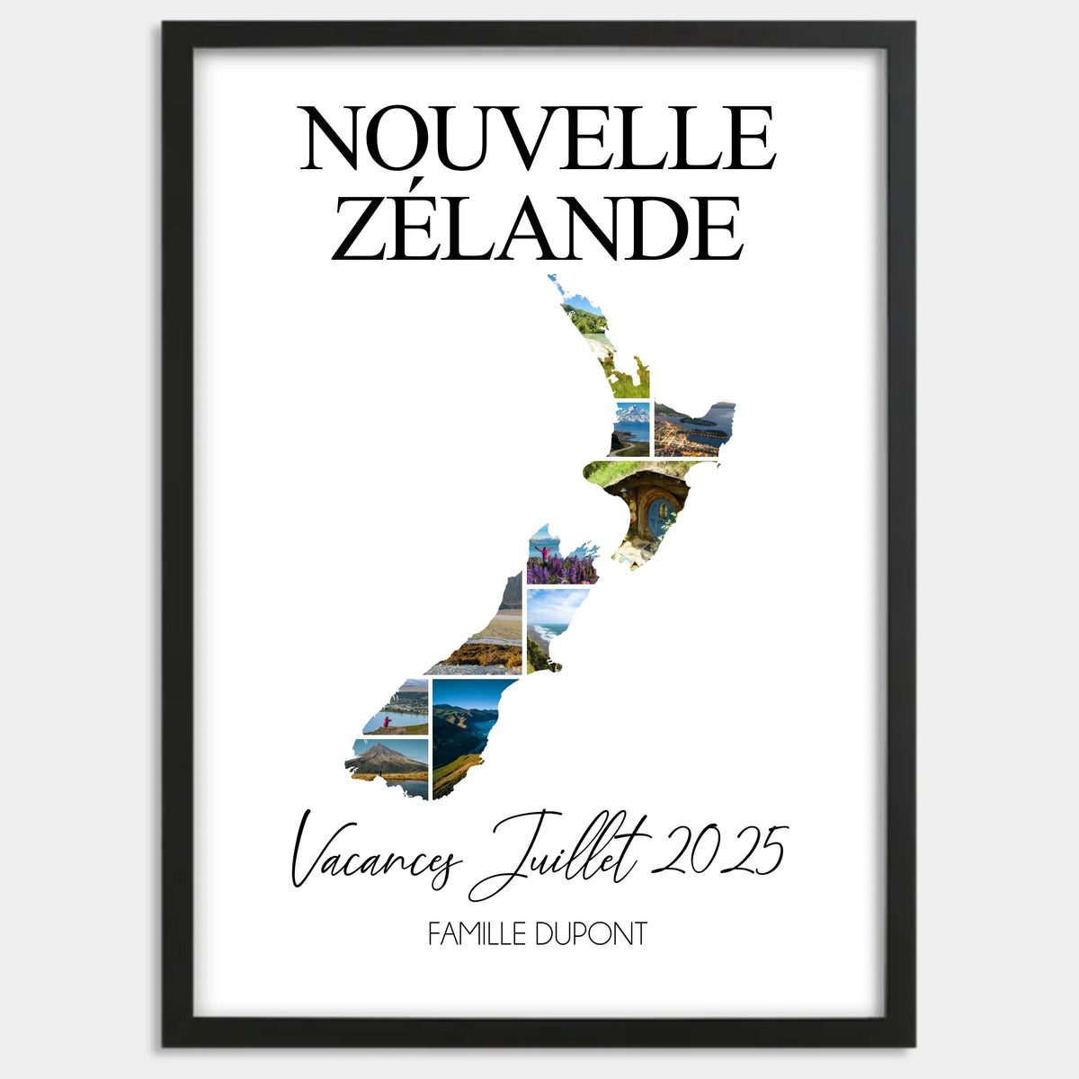 Cadre bois noir personnalisé cadeau